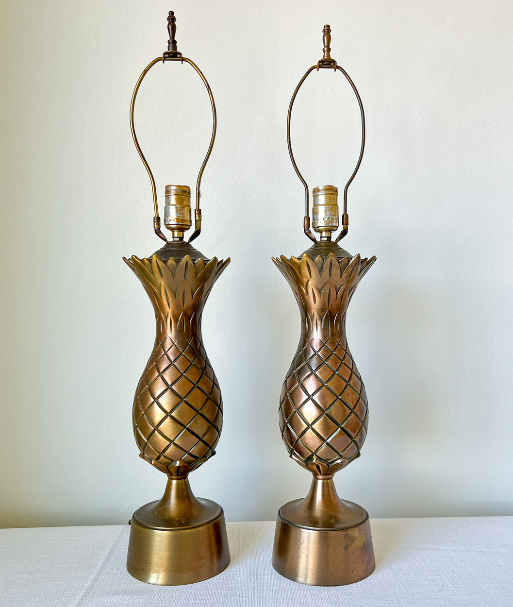 Vintage brass pineapple chandelier, 1960s