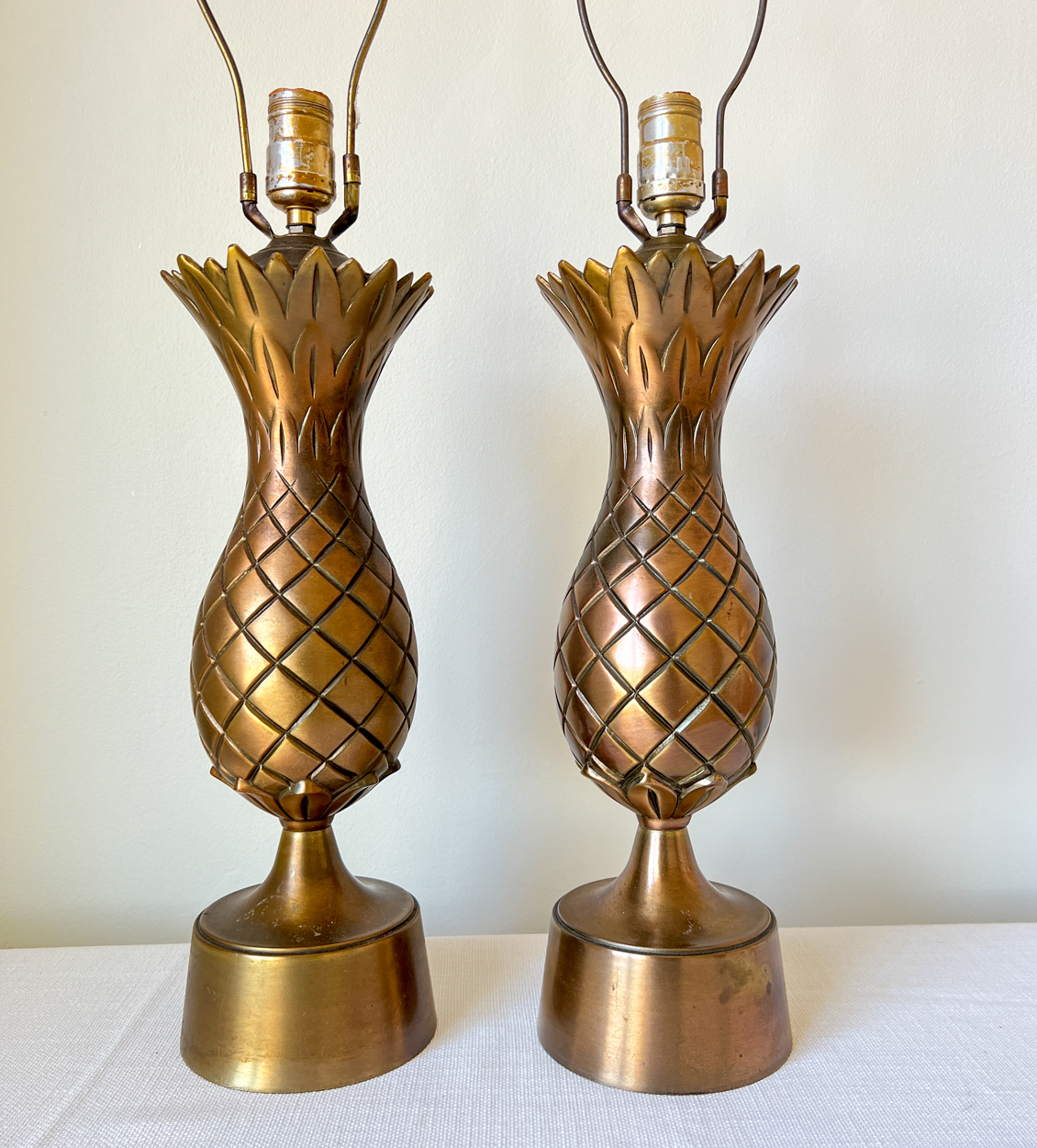 Vintage brass pineapple chandelier, 1960s